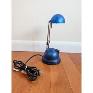 VTG IKEA 90s Espressivo Translucent Blue Telescoping Desk Lamp Works + New Bulb